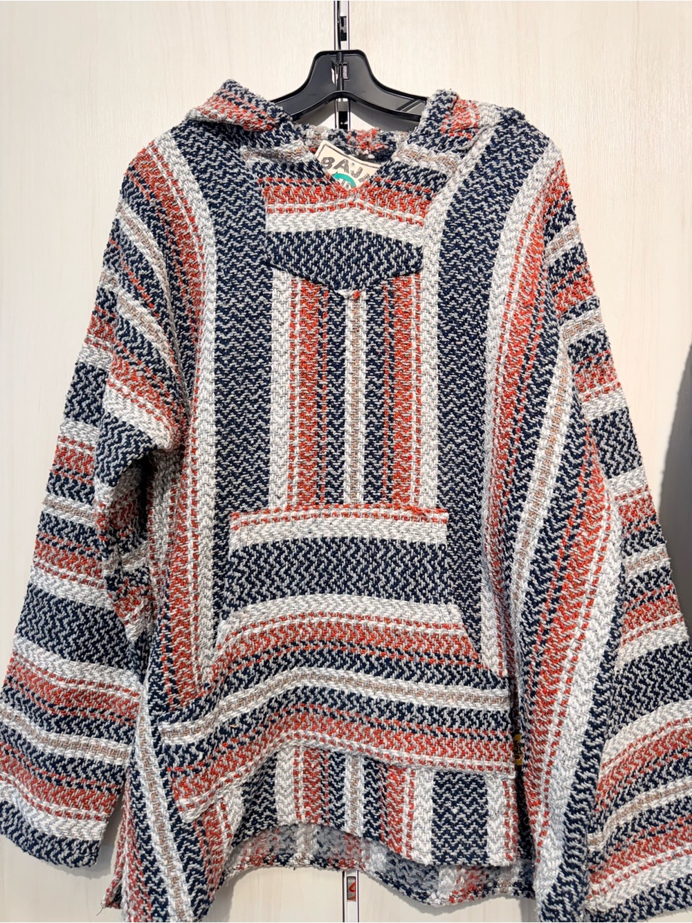 Baja Style Striped Crewneck Sweater - Navy, Cream & Rust